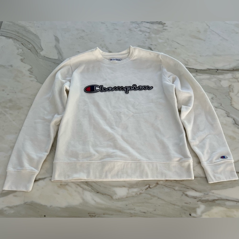 CHAMPION WHITE COTTON POLYESTER SWEATSHIRT SIZE S - Picture 3 of 14